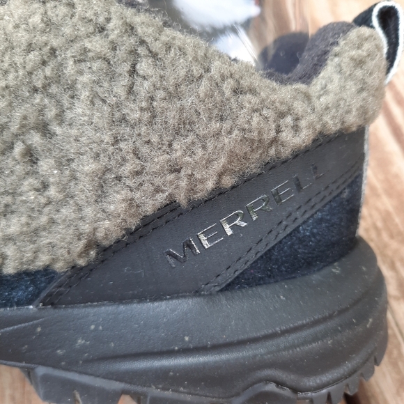 Merrell MQM Ace Fleece 1TRL Black/Olive Suede Leather Wool Trail Shoes Size 7 - Picture 9 of 16